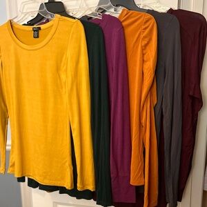 Fall Color Lineup of Blank Long Sleeve Soft Tshirts
